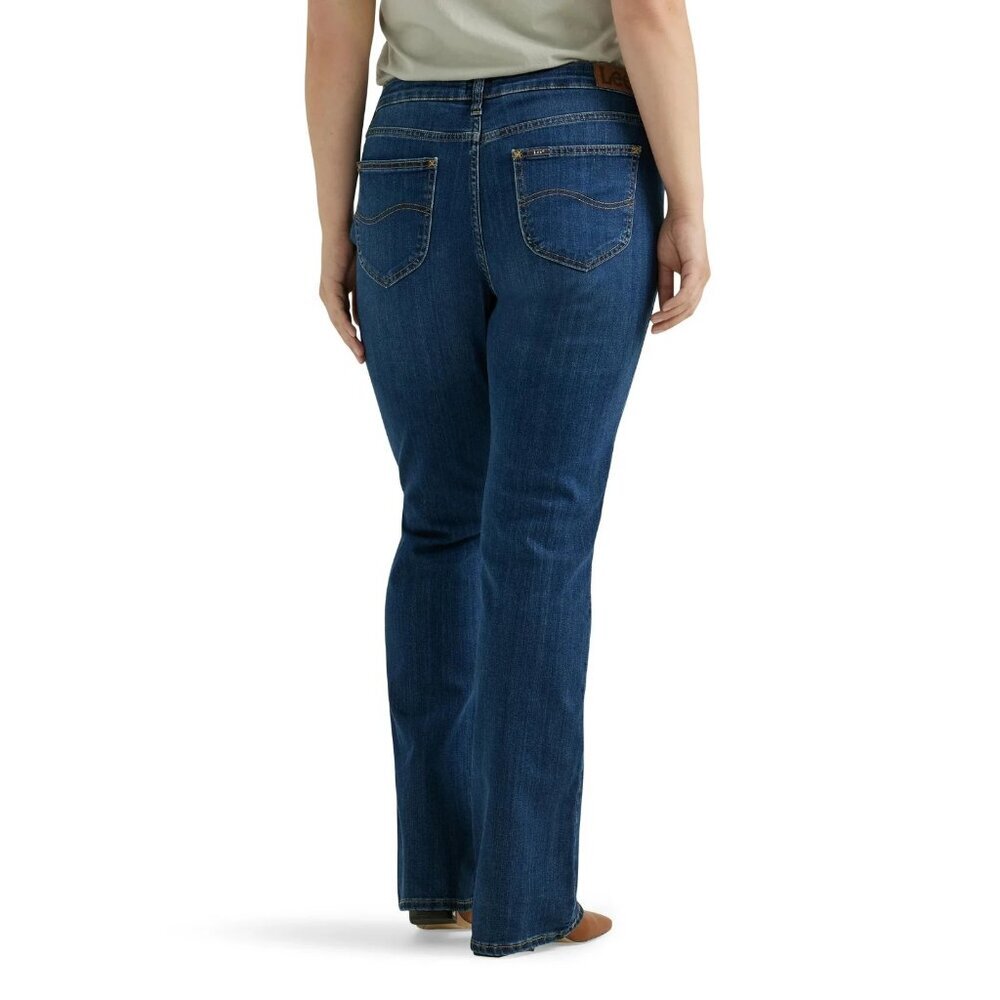 Lee Women's Mid-Rise Bootcut Jean, Size 10, Short, Regular Fit, Medium Wash - Picture 4 of 6